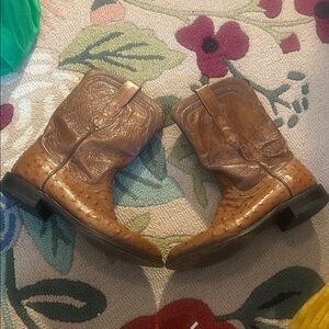 Justin Boots Brown Two-Tone Leather Cowboy Boots